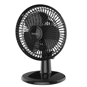 Holmes 6” Personal Table Fan – 2 Speeds, Compact, 15° Head Tilt, Wide-Angle Oscillation, Black