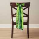 2 x Large Christmas Wreath Sash Decoration 27.5", 7 Multi-Ribbon Holiday Tree Topper with Santa Snowflake Pattern, Metal Clip Front Door Wall Decor Indoor Outdoor