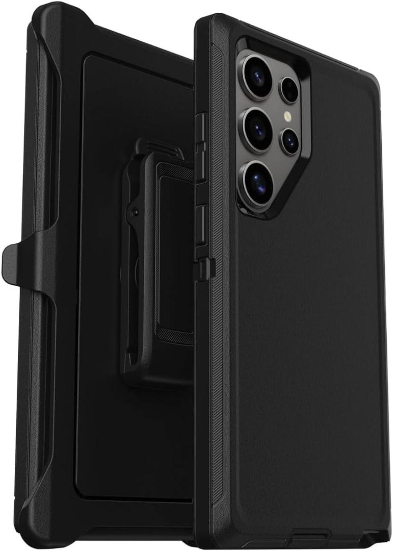 Defender Galaxy S24 Ultra Phone Case for Samsung Galaxy S24 Ultra Defender Case Includes Holster Clip Kickstand Black