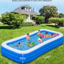 Extra Large Inflatable Swimming Pool - 145" X 74" X 22" Oversized Thickened Blow Up Pool for Kids and Adult, Kiddie Pool for Backyard, Easy Setup & Portable