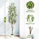 Waipfaru Artificial Olive Tree, 6FT Tall Faux Olive Trees with Planter & Basket, Artificial Plants Indoor with Natural Wood Trunk and Realistic Fruits for Home Decor Office Living Room