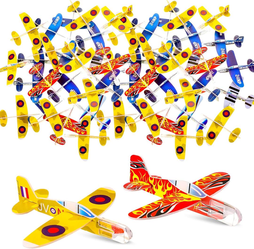 Hanaive 100 Pcs Foam Glider Planes for Kids, Mini Airplane Toys Bulk Flying Games Toys for Birthday Party Favors Goodie Bag Stuffers Boys Girls Valentines Gifts Classroom Carnival Prizes