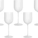 PLASTICPRO White Plastic Wine Glasses Set of 10 Elegant Wine Goblets Hard Plastic Wine Cups on Stem 12 Ounce