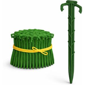 Heavy Duty Garden Stakes - Stronger Holding Power vs Metal Landscape Stakes - Made in USA - Biodegradable Over Time (No More Rusting Metal) (75, 6" EcoDuty Stakes)