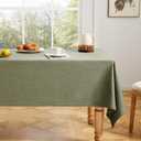 ZeeMart Basic Linen Textured Table Cloth, 60 x 60 Inch Olive, Farmhouse Style Green Square Tablecloth, Wrinkle Resistant Washable Heavy Weight TableCloths