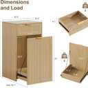 ZIFTY Pull Out Trash Can Cabinet for 13 Gallon Bin, Laundry Hamper, Oak