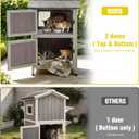 Cat House Outdoor Feral Cat Enclosure, Weatherproof Warm Kitty Shelter with Large Balcony, Escape Doors, Two-story-V, 17.7"D x 25.4"W x 31.4"H