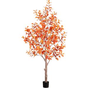 Nearly Natural 9ft Autumn Oak Artificial Fall Tree in Black Nursery Pot
Indoor-Only Faux Tree, Red, Orange, Yellow Leaves, Bendable Branches, Fall Decor Thanksgiving Decorations, 108"Hx48"Wx48"D