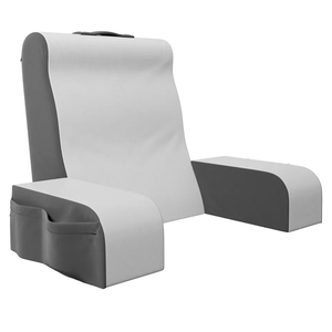 Wedge Reading Pillow for Bed, Cushion with Arms for TV, Books, Nursing, Back - Bed Pillow for Sitting Up in Comfort, Plush Backrest. Bed Chair, Sit Up in Comfort (19" Gray/White)