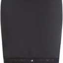 MANCYFIT Half Slips for Women Underskirt Dress Extender Lace Trim Knee Length Midi Skirt 19-26" Length (Black, S)