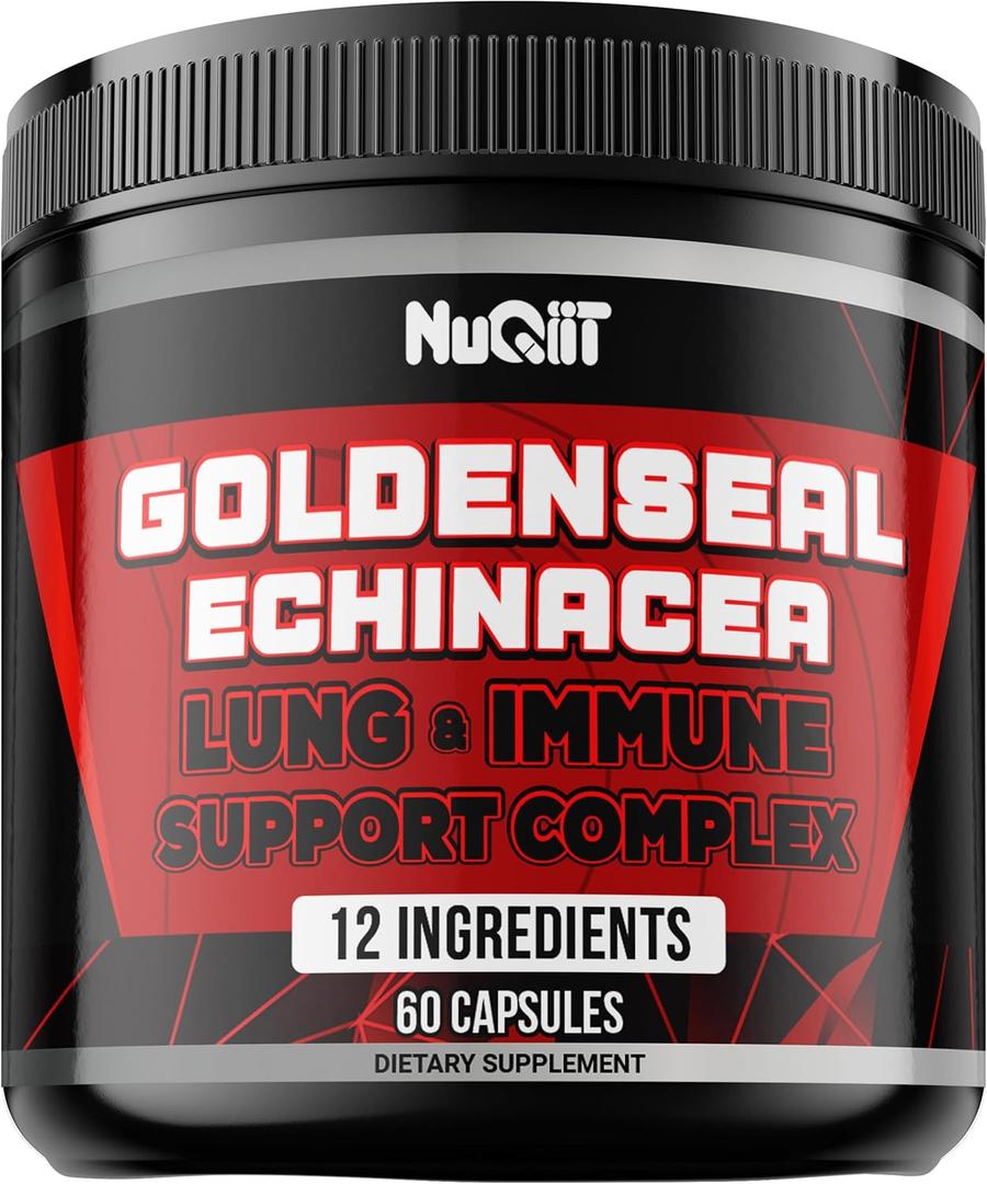 2 x Goldenseal Root Capsule with Echinacea, Panax Ginseng Root, Immune Support Complex as Elderberry, Garlic Bulb - 60 Capsules - Digestive Health, Body Balance & More - Goldenseal Root Powder