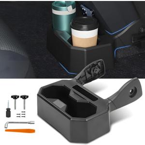 for Chevy Trax Accessories 2024 2025, Back Rear Seat Tray and Center Console Organizer Compatible with Chevrolet Trax, Daul Cup Holders + Compact Storage,ABS Non-Slip Interior Accessories Black (1)
