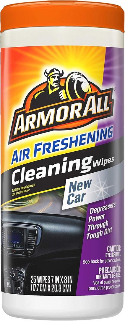 Armor All Car Interior Cleaner Wipes for Dirt & Dust - Cleaning for Cars & Truck & Motorcycle, New Car, 25 Count, 17952