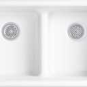 KOHLER Iron/Tones® 33" Top-/Undermount Kitchen Sink, Smart Divide® Double-Equal Kitchen Sinks, K-5312-0, White, Large