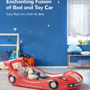QPAU Blow up Inflatable Toddler Travel Bed with Sides, Toddler Air Mattress for Camping, Traveling, Hotel, or Home Use, Hand Pump Included