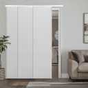 Adjustable Panel Track Blinds Manual Blackout Vertical Blinds for Sliding Door (Blackout - Texture White, 74" W x 96" H)