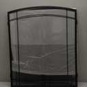 FEED GARDEN 3 Panel Fireplace Screen 48" W x 29" H Modern Foldable with Wrought Metal Decorative Mesh,Arch Heavy Duty Fire Spark Guard Cover for Home Decor Indoor, Black