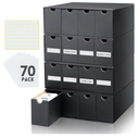 Cholemy Trading Card Storage Box Card Organizer 15000+ with 70 Cardboard Storage Divider, Label Sticker for Collection Compatible with Tcg, Sport Cards(4 Row, 4 in A Row, Black)