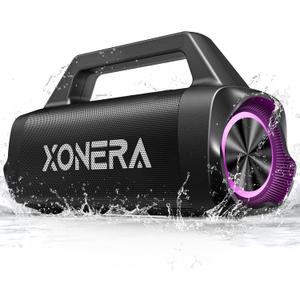 Speakers Bluetooth Wireless, 80W Peak Loud Outdoor Speaker with Bass, 20H Playtime, IPX6 Waterproof, TWSBT5.3, Portable for Camping Hiking Boating Pool Beach(Black)