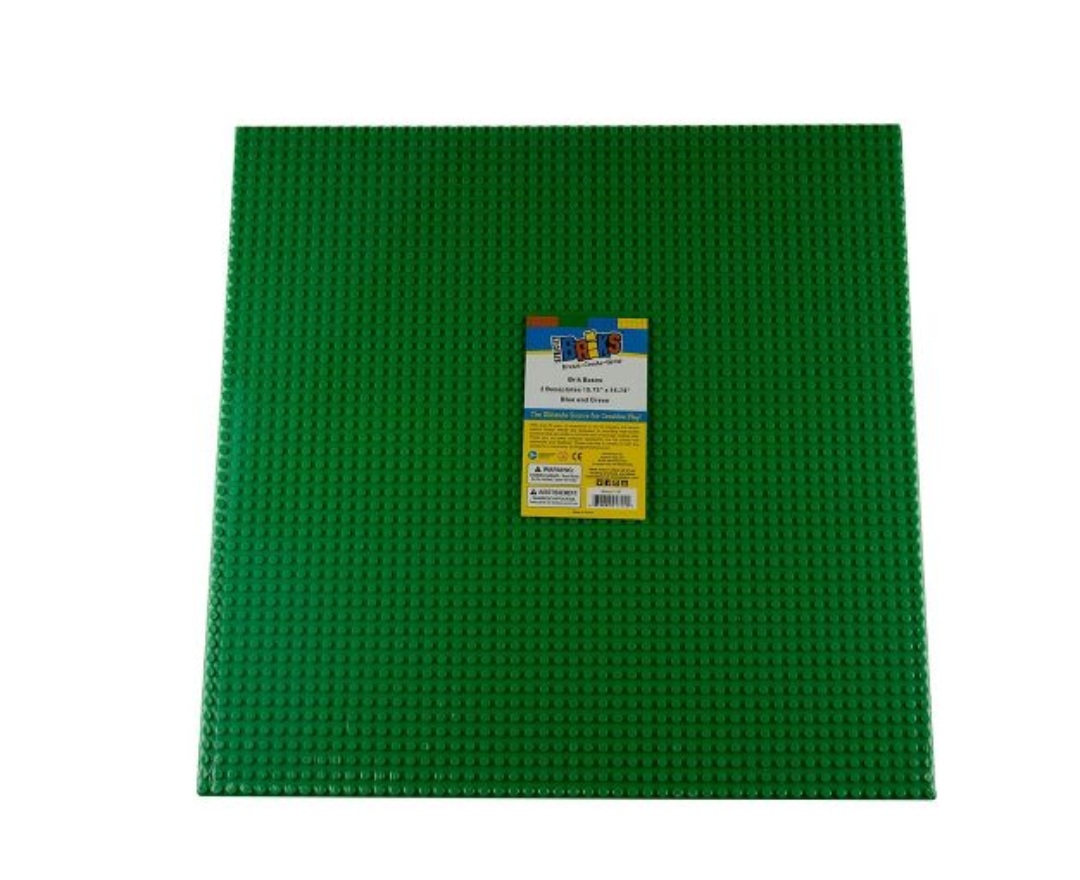 Strictly Briks Classic Baseplates, 100% Compatible with All Major Brands, Green, 4 Pack, 16x16 Inches