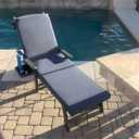 Crestlive Chaise Lounge Cushions Outdoor Set of 2, 72"x21", Water Resistant