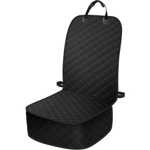 Dog Car Seat Covers, Waterproof Front Seat Cover for Dogs, Scratch-Proof, Nonslip Pet Passenger Seat Cover Protector, Universal Fit for Cars Trucks SUVs, Standard Size, Black
