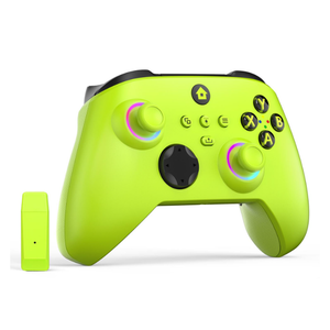 W&O Wireless Controller for With Xbox One, Xbox Series X/S, Xbox One X/S, PC, With RGB LED Light, Mappable Buttons, With 2.4GHZ Wireless Adapter Gamepad (Electric Volt)