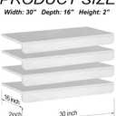30" x 16" Heavy Duty MDF Wood Shelf Liners 4 Pcs, Odor-Free Solid Panels, 0.6 Inch Thick Wire Rack Covers for Pantry, Closet & Garage Storage (White)