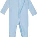 Aablexema Baby Pajamas with Mitten Cuffs Zipper 4-Pack Infant Newborn Cotton Long Sleeve Footie Outfit, Size 6-12