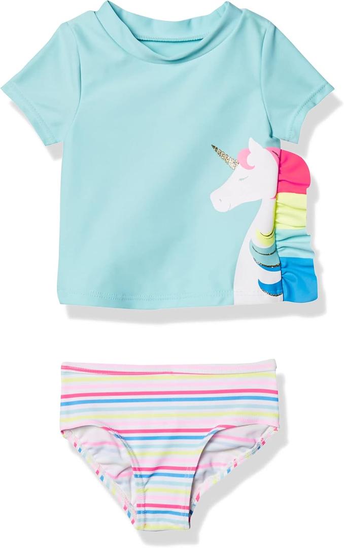 Carter's Girls' Rashguard Swim Set, Unicorn, 6 Months Carter's Girls' Rashguard Swim Set, Unicorn, 6 Months