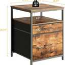 Herture Mini Fridge Stand with 3 Storage, Mini Fridge Cabinet, Beverage Fridge Table, Heavy Duty 21.3" L* 22.7" W Tabletop, for Dorm, Apartment,Office, Bedroom Rustic Brown HB01BXN