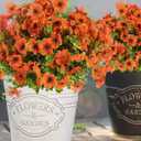 Fall Flowers Artificial for Decoration, Faux Mums for Outdoor Planters, 12 Bundles Fake Mums for Home, Orange Flowers for Thanksgiving, Front Porch Fall Decor, Garden Patio Home Aesthetic