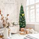 5/6/7/8/9 Feet PVC Artificial Slim Pencil National Christmas Tree with Metal Stand