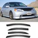 Window Visors Dark Smoke Rain Guards fit 2001-2005 Honda Civic Sedan 94213