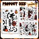 8 Sheets Halloween Window Clings Bat Ghost Creative Pumpkin Horror Skeleton Window Decorations Stickers for Halloween Indoor Party Decorations