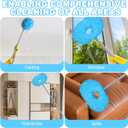 Eunice 13-49.7 Inches Ceiling Fan Duster with Extension Pole, Adjustable and Removable Cleaner Blade for High Ceiling, Fan Cleaner for Window Door Furniture (Blue)