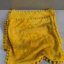 PAVILIA Mustard Yellow Throw Pillow Covers with Pom Pom 18x18 Set of 2, Decorative Pillow Cases for Bedroom Aesthetic, Small Throw Pillows Set for Bed, Velvet Euro Plush Cushion Covers for Sofa Couch