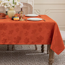 Softalker Fall Jacquard Tablecloth - Thanksgiving Maple Leaves Rectangle Table Cover, Autumn Harvest Waterproof Table Cloths Decor for Holiday, Dining, Party - Burnt Orange 60 x 84 Inch