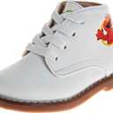 Josmo Baby Elmo Sesame Street Walking Shoes - Lightweight Synthetic First Step Walker Dress Boots Non-Slip Bottom High top - Elmo White (Size 3 Infant)