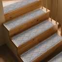CELION Edged Non-Slip Stair Treads for Wooden Steps (30x8 Inches), 13mm Thick Tufted Carpet Mats, Indoor Stair Runners for Pets & Kids, 100% Polyester TPR Backing No Residue (Grey, 12pc)