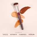 BK BEAUTY 116 SMALL ROUND COMPLEXION BRUSH Compact Round Makeup Brush for Precise Blending of Cream Blush, Contour, Bronzer & Foundation, Vegan Bristles