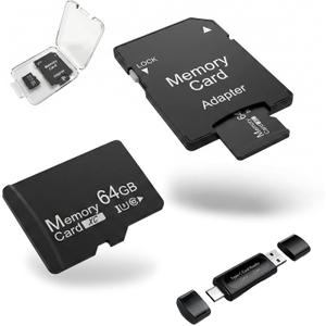 2-Pack 64GB MicroSDXC Memory Cards with SD Adapter & Universal USB Reader, V30 U3 Rated, 4K Video Recording Cards for Security Cams, Tablets & Dash Cams