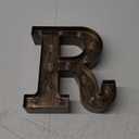 OYCBUZO Golden Black Led Marquee Letter - Industrial, Vintage Style Light Up Alphabet Letter Sign for Cafe Wedding Birthday Party Christmas Lamp Home Bar Initials Decor - R