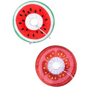 Pack Of 2 ANWA Adjustable Cat Cone Collar Soft, Cute Cat Donut Collar After Surgery, Kitten Recovery Cones to Stop Licking (Large, Watermelon, Tomato)