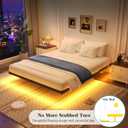 Awesofurni Floating Bed Frame Full Size, Full Bed Frame with Smart LED Lights, Heavy Duty Modern Metal Platform Bed No Box Spring Needed - Easy Assembly and Noise Free, Prouct Dimensions 75"L x 54"W x 8"H