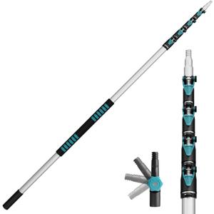 TelesPro 6-24FT Telescoping Pole Lightweight Aluminum with Universal Twist-on Tip Ideal for Painting, Dusting, Window Cleaning, Tree Sawing