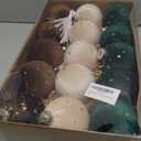 Christmas Tree Ornaments Velvet Balls 15 PCS - 3.15 Inch Velvet Shatterproof Christmas Decorations for Tree Neutral Star Brown Green Ornament Set Holiday Decorations Vintage Hanging Decor