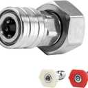 Garden Hose to High Pressure Washer Attachment, Turn Water Hose into Power Washer Adapter 3/4 Female GHT to 1/4 Quick Connect, with 2 Nozzles Tips, Orifice 4.0