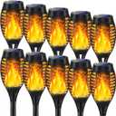 10Pack Solar Lights Outdoor, Solar Torch Lights Outdoor Flickering Flame for Outside Decorations, Waterproof Garden Light Solar Powered , Torches Flame Light for Outside Yard Patio Lawn Garden Decor (Orange)