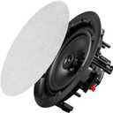 OSD Audio 8" in Ceiling Speaker Pair 120W, Trimless Magnetic Grille, Pivoting Tweeter, Paintable Grille ACE800